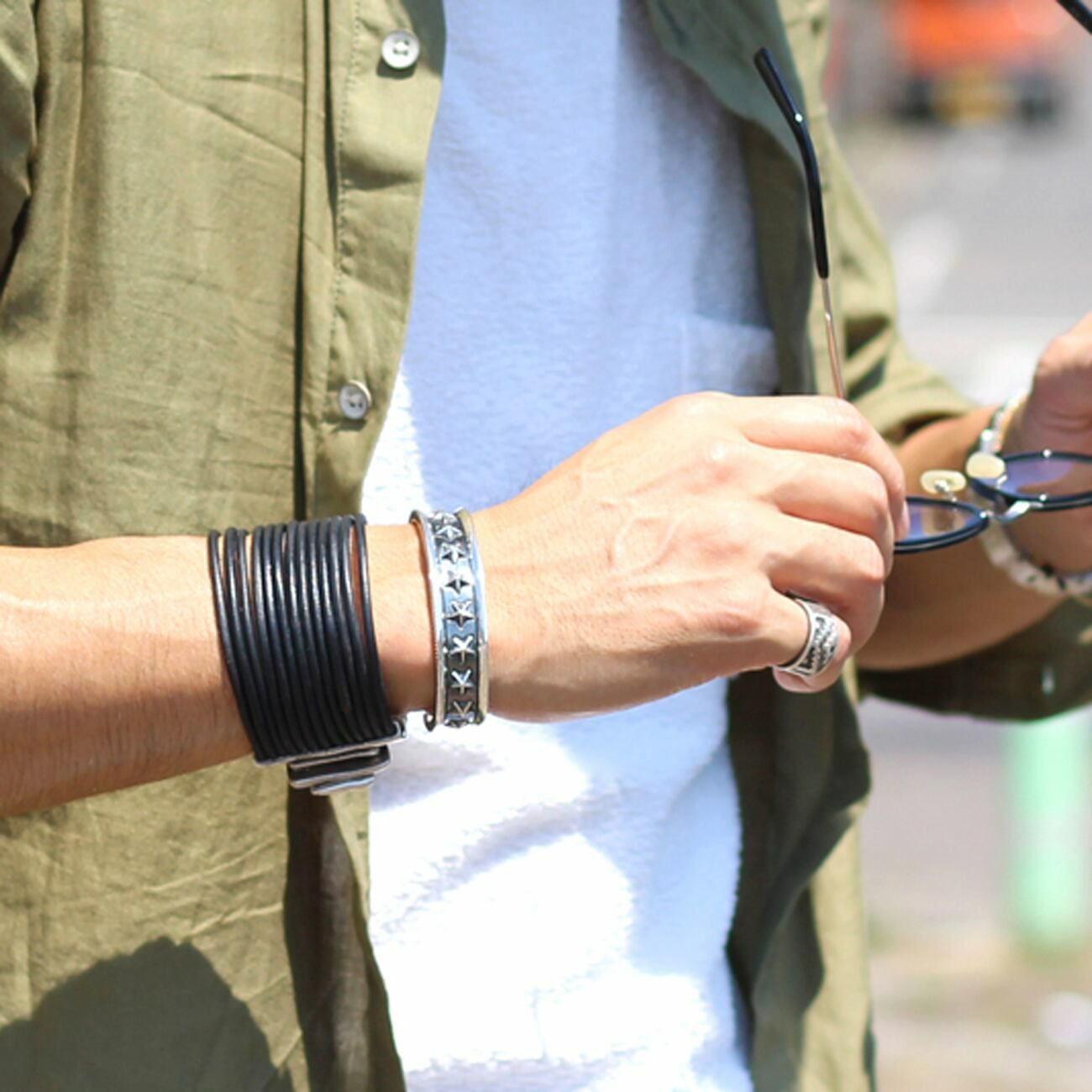 amp japan バングル シルバー925 刻印 スター柄 ブレスレット amp japan（アンプジャパン） バングル Star Stamped Bangle