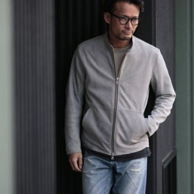 Shunal スウェードシングルライダース GOAT SUEDE BSN アイスグレー