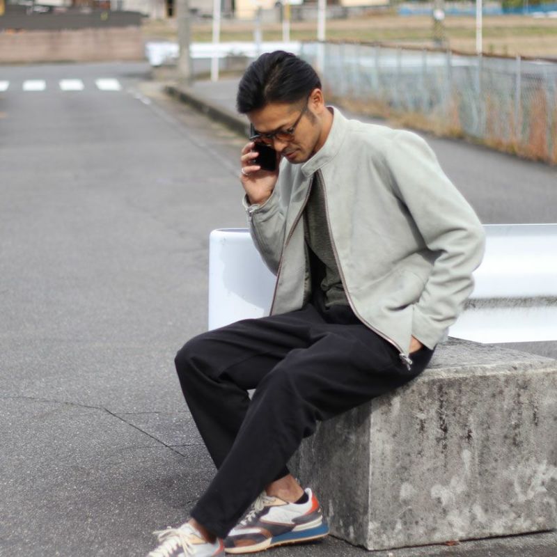 Shunal スウェードシングルライダース GOAT SUEDE BSN アイスグレー