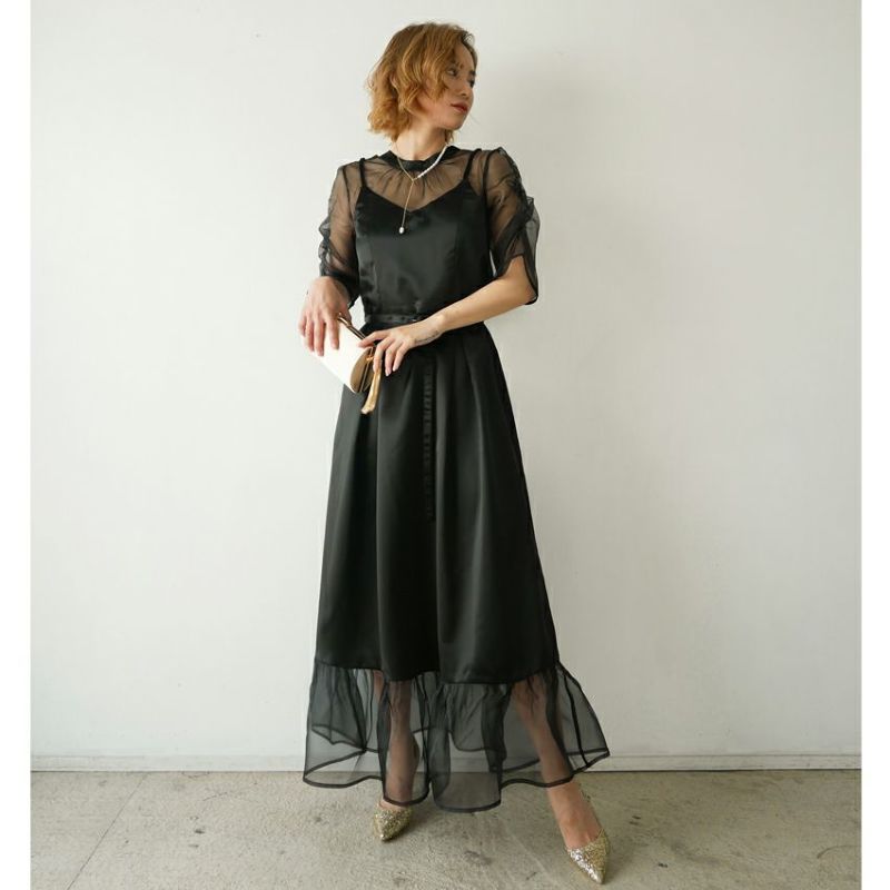 My shawty chicago satin day dress ブラックF My shawty/マイシャウティー chicago satin day dress a2110003