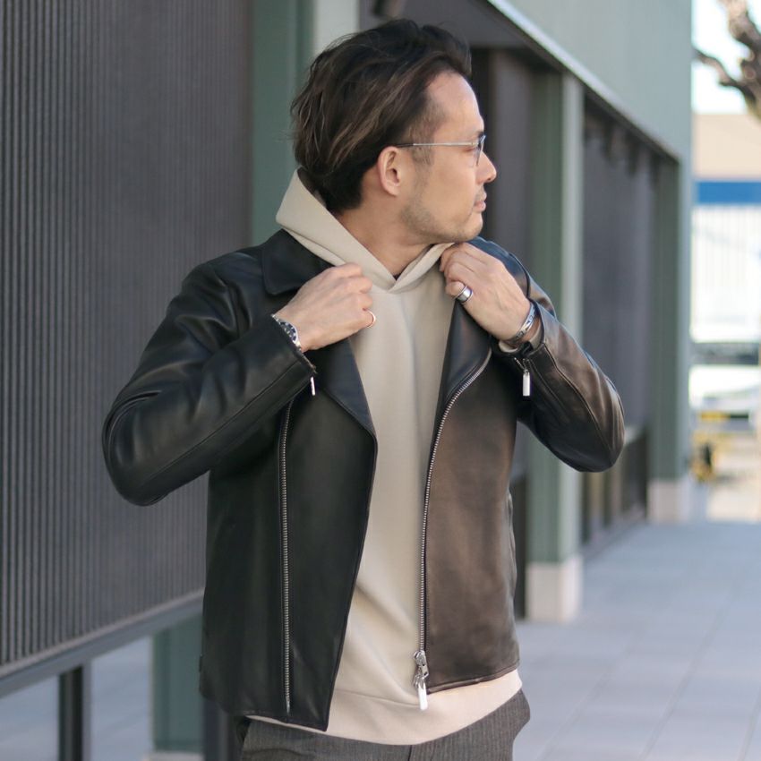 JOHNBULL 本革カウレザーダブルライダース やすかっ L