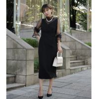 美品　マイシャウティー　moana lace pencil dress　F　黒 美品 マイシャウティー moana lace pencil dress F 黒 - メルカリ