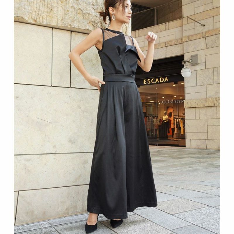 My shawty/マイシャウティー matte satin pants dress e1807001