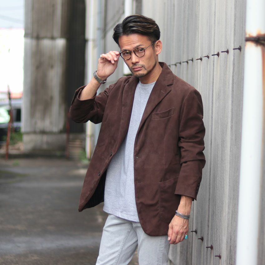 Shunal スウェードテーラードジャケット GOAT SUEDE BSN ブラウン