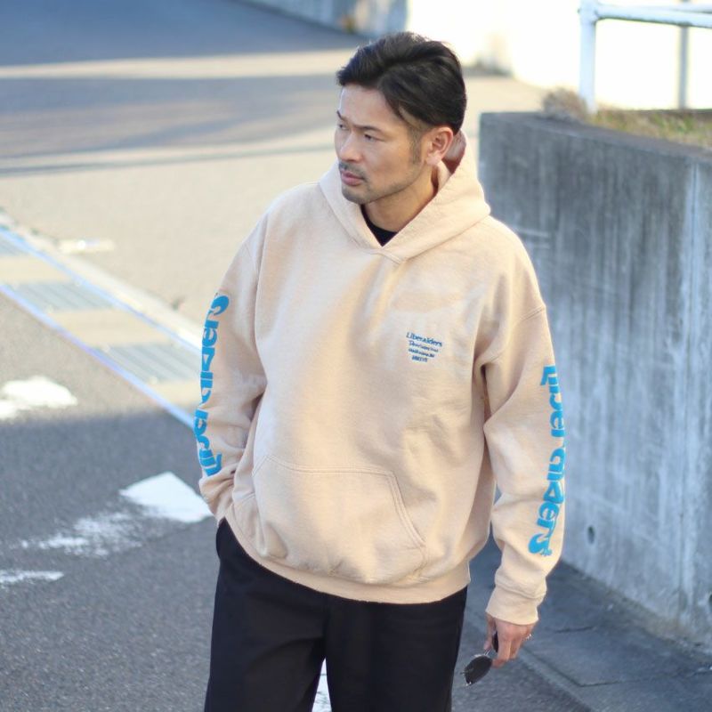 Liberaiders/リベレイダース　SLEEVE PRINT HOODIE　703032401　ストリート　ビッグシルエット　ロゴパーカー　 窪塚洋介　伊勢谷友介 | Shunal　レディース/メンズカジュアル＆雑貨のセレクトショップ