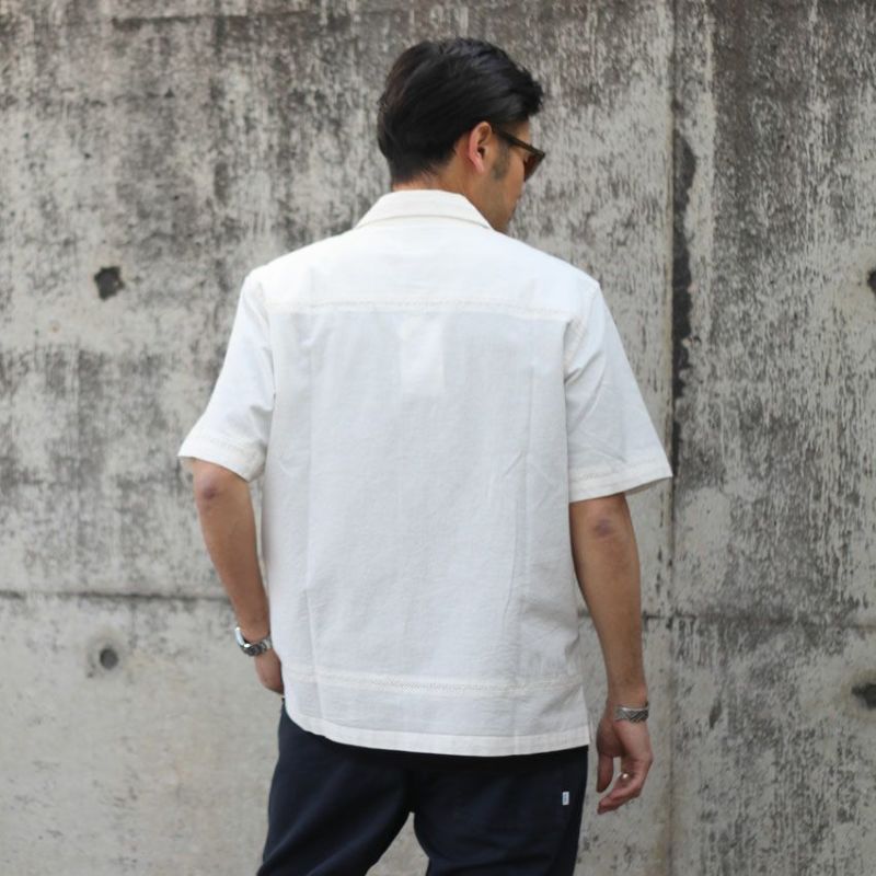 『Wax London』 ニュートン シャツ SS24-SSS-NEW-BEG wax london/ワックスロンドン ニュートンシャツ PINTUCK SS24