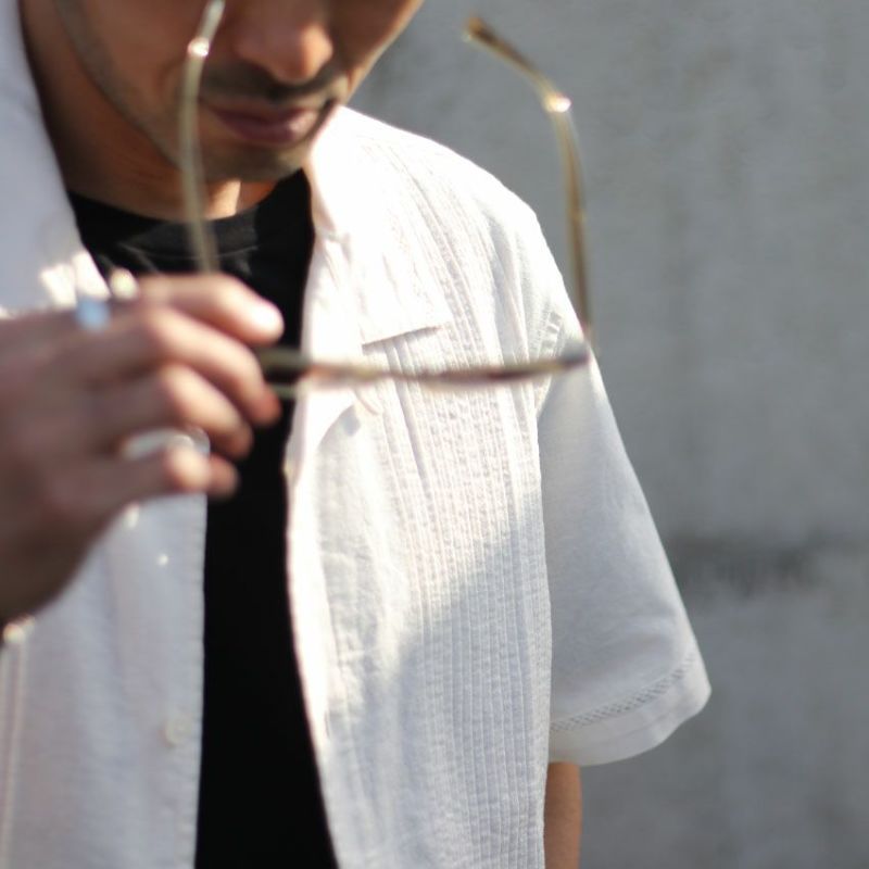 『Wax London』 ニュートン シャツ SS24-SSS-NEW-BEG wax london/ワックスロンドン ニュートンシャツ PINTUCK SS24