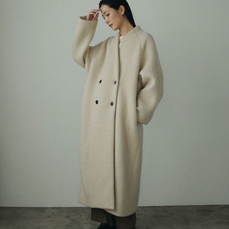 anuke/アンヌーク Collarless Shaggy Coat 62420004 コート