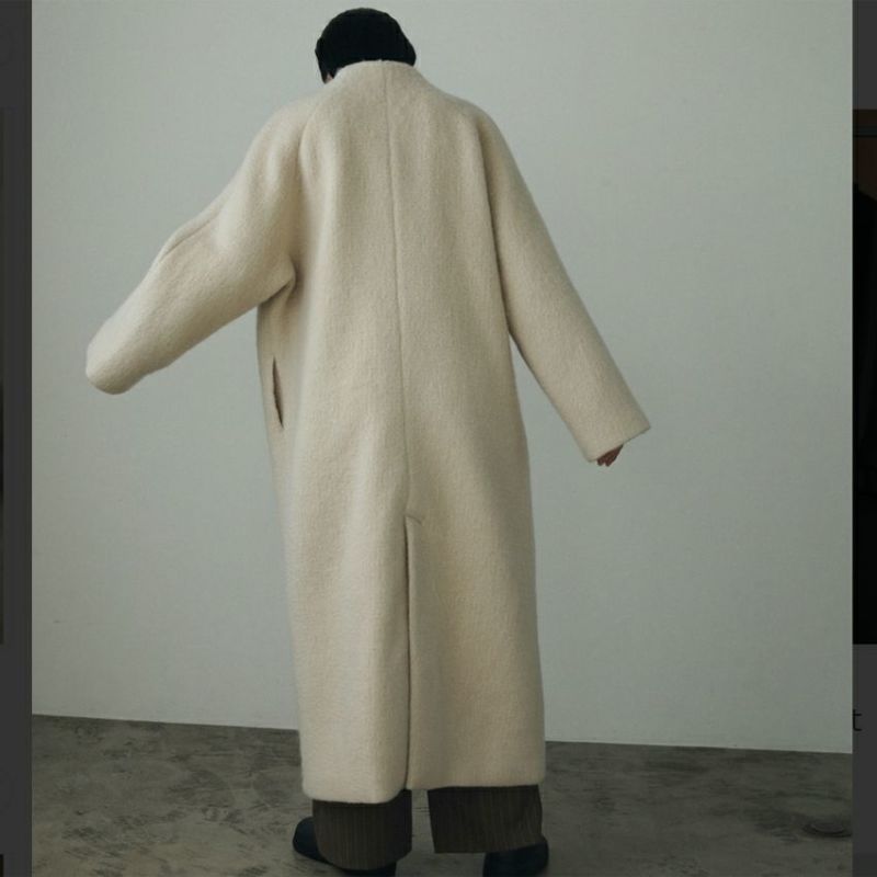 anuke/アンヌーク Collarless Shaggy Coat 62420004 コート