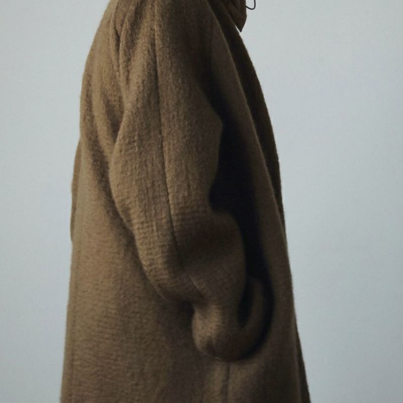 anuke/アンヌーク Collarless Shaggy Coat 62420004 コート