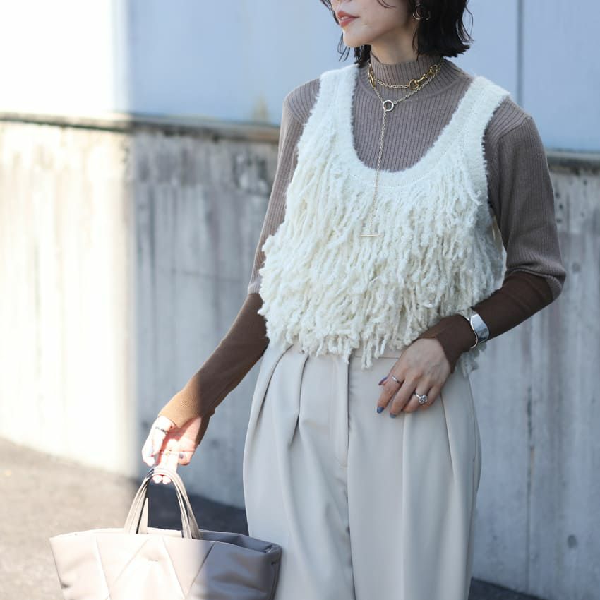 anuke アンヌーク Fringe Knit Bustier（anuke Fringe Knit Bustier 