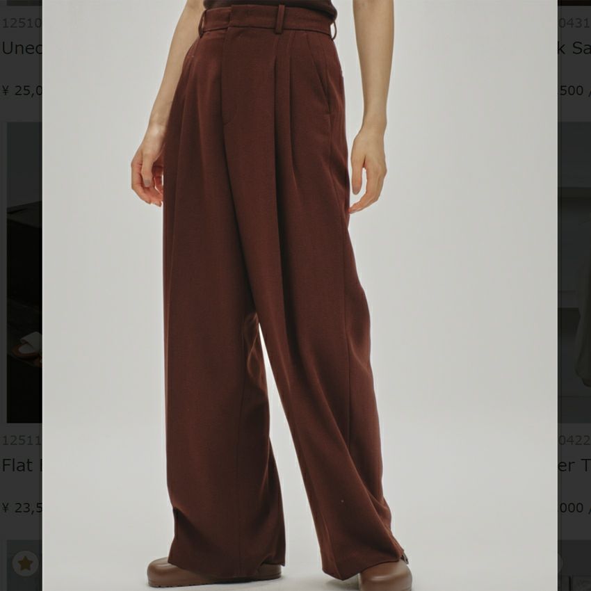 予約】TODAYFUL /トゥデイフル 12510706 Tuck Wide Trousers ワイド 