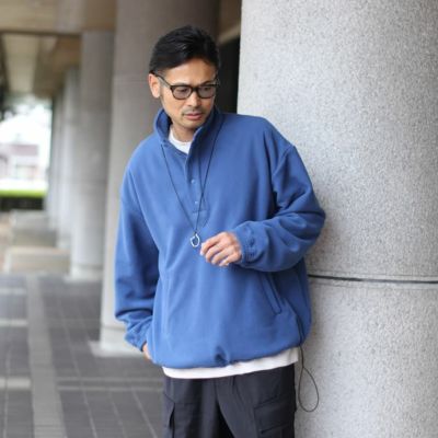 EDIT CLOTHING/エディットクロージング　Fleece tech snap JK　ED-383　フリース　ハイネック　ハーフボタン　 スポーティー　ビッグシルエット