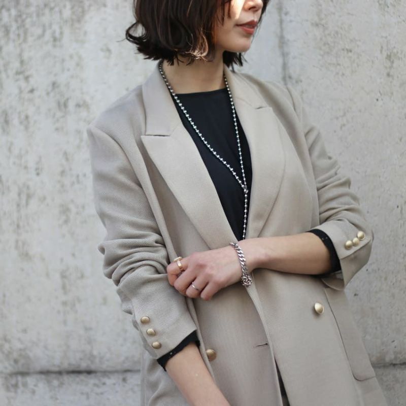 ディニテコリエ　ジャケット　メッシュ　ベージュ　テーラー Dignite collier ジャケット テーラードジャケット メッシュ