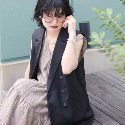 TORRAZZO DONNA/トラッゾドンナ ジャガードロングダブルベスト
