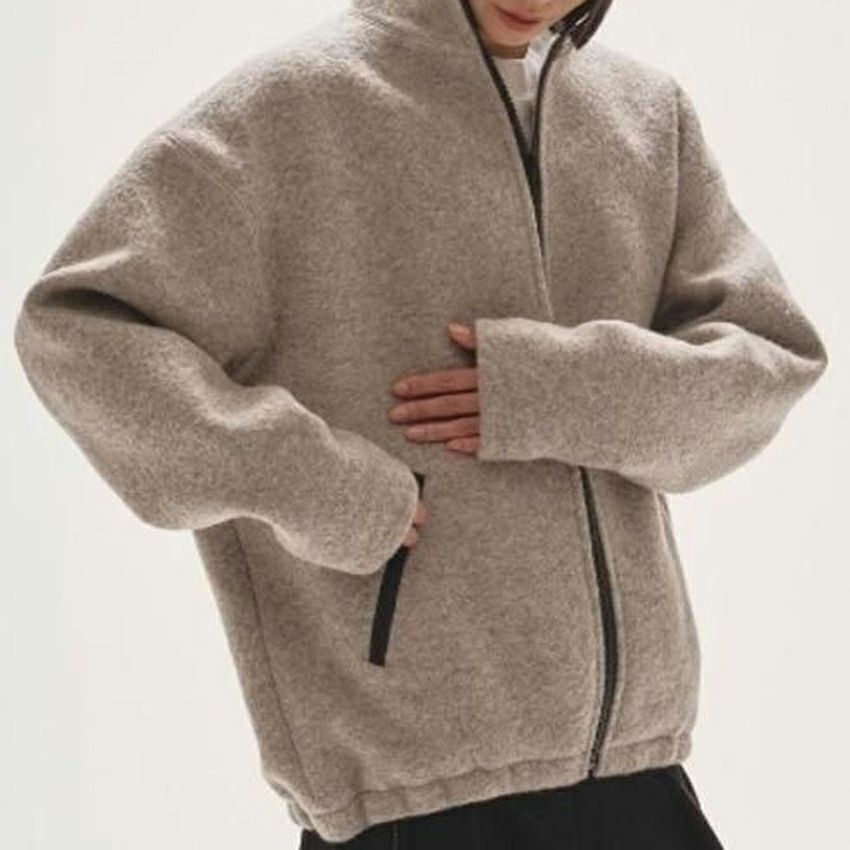 トゥデイフル　Woolboa Zip Jacket グレー　36 TODAYFUL 「Woolboa Zip Jacket」 size 36 / 38 color ivory ゆったり