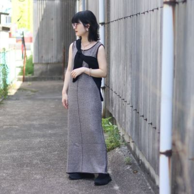 anuke/アンヌーク　Sleeveless Jacquard Onepiece 62520302 スリーブレスジャガードワンピース　ロング丈　ノースリーブ