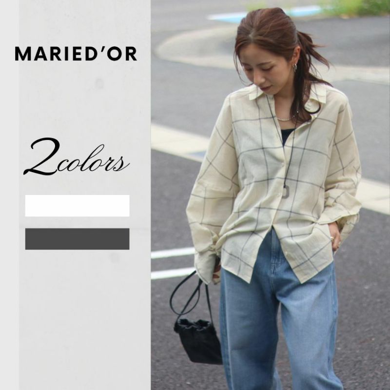 MARIED'OR/マリードール オーバーサイズ チェックシャツ 24056